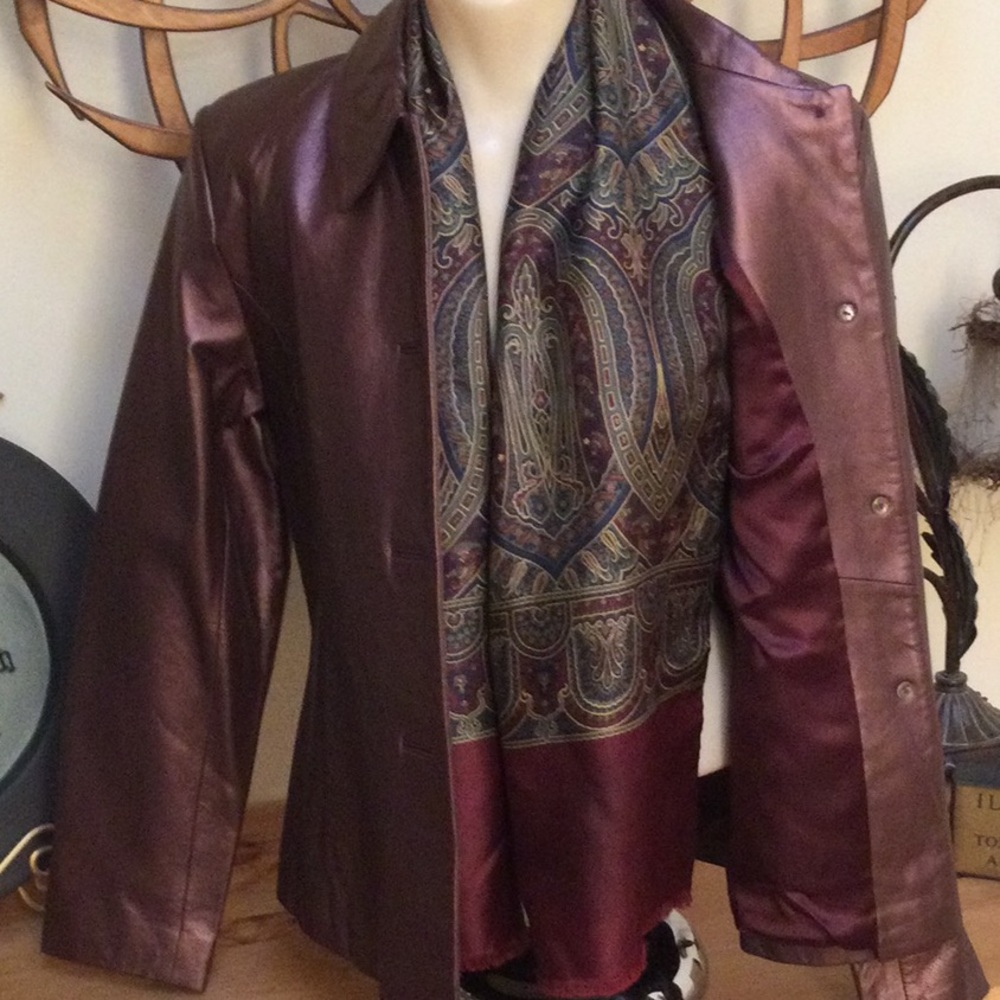 Vintage Margaret Godfrey Leather Blazer Jacket Sz 6 .. - Picture 4 of 6